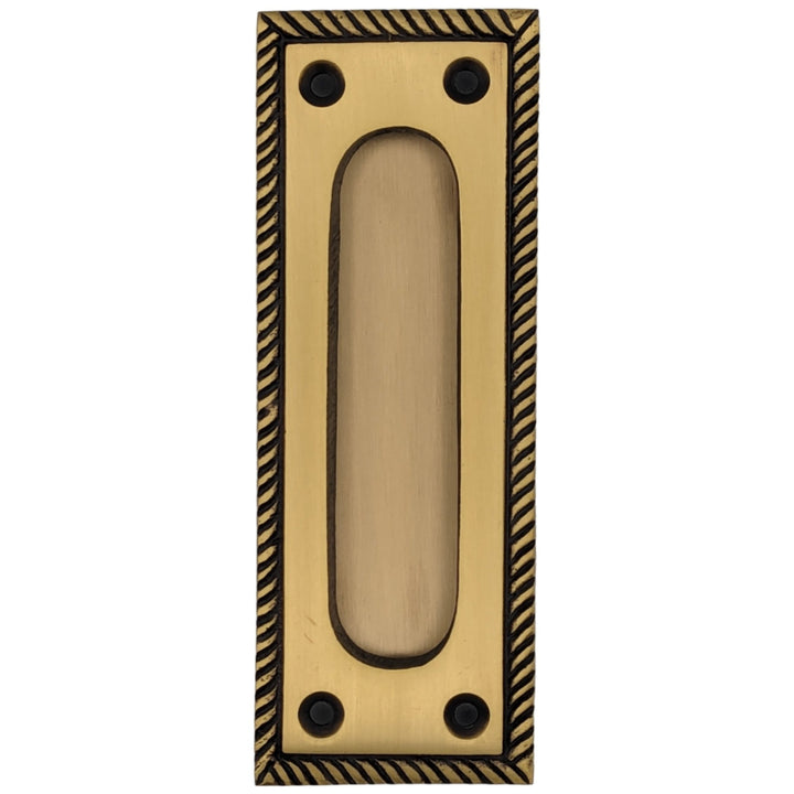 Georgian Rope Rectangular Pocket Door Pull (Several Finishes Available) COPPER MOUNTAIN HARDWARE