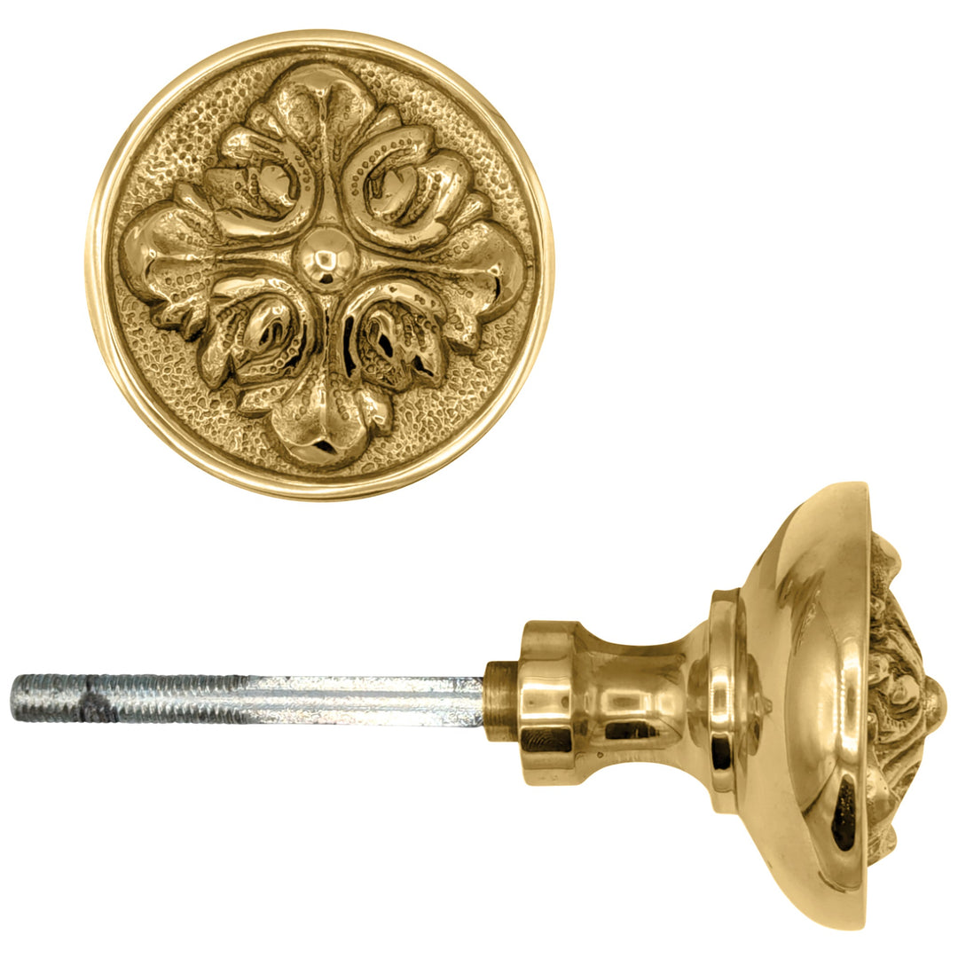 Romanesque Solid Brass Spare Door Knob Set (Several Finishes Available) COPPER MOUNTAIN HARDWARE