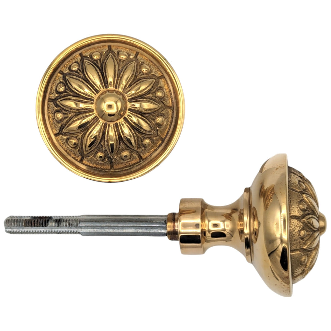 Floral Imprint Solid Brass Spare Door Knob Set (Several Finishes Available) COPPER MOUNTAIN HARDWARE