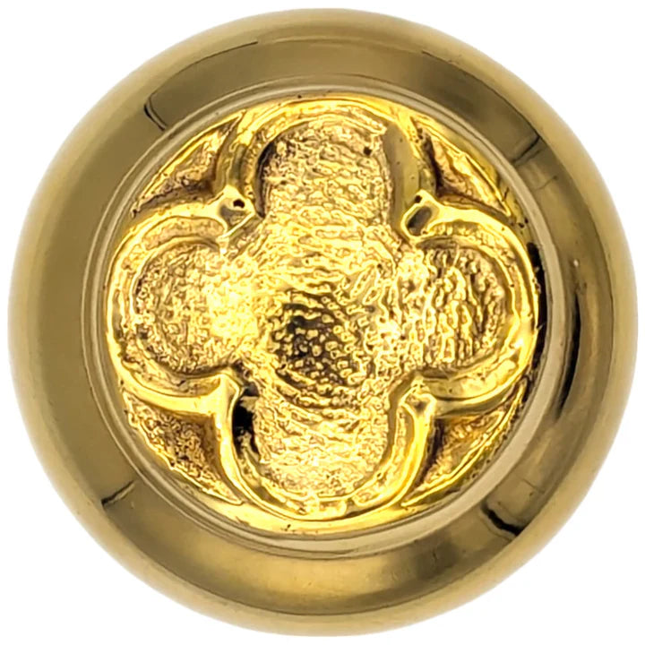 COPPER MOUNTAIN HARDWARE Solid Brass European Door Set With Clover Inlay Knob in Several Finishes