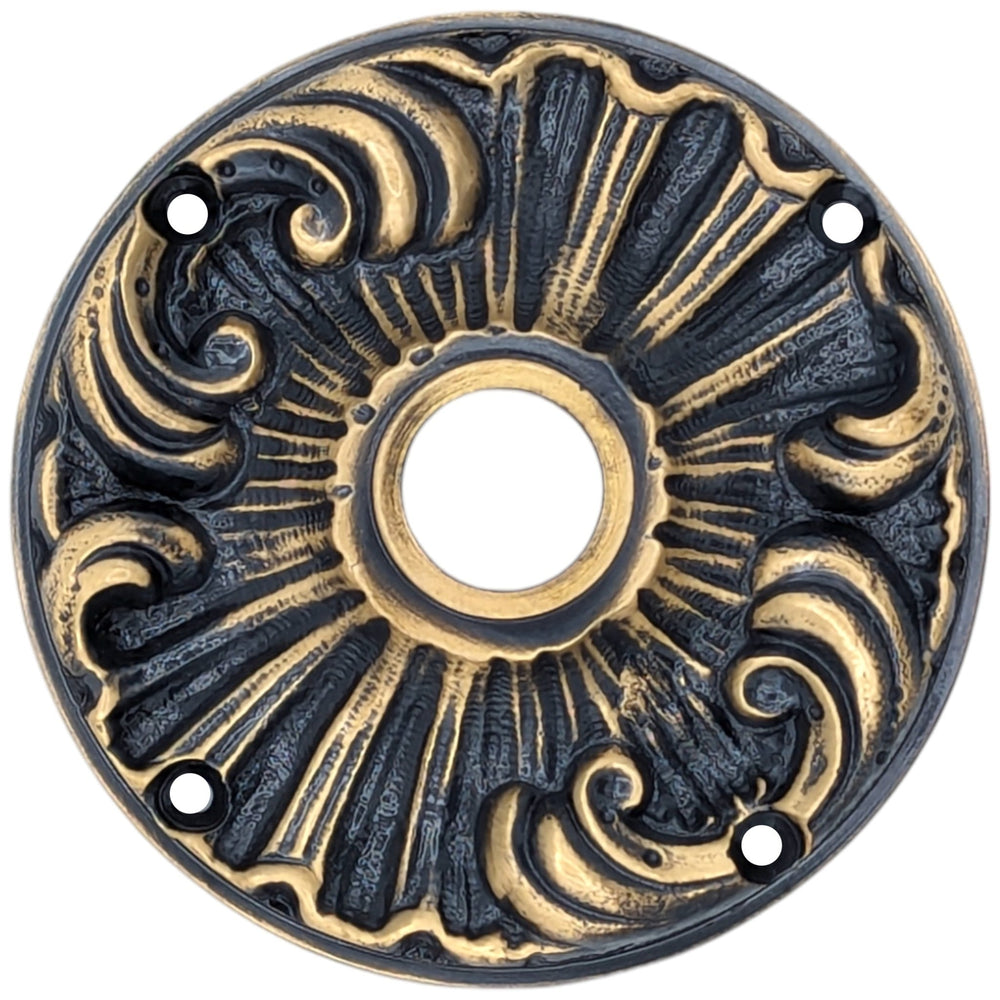 Romanesque Solid Brass Rosette Plates (Several Finishes Available) COPPER MOUNTAIN HARDWARE