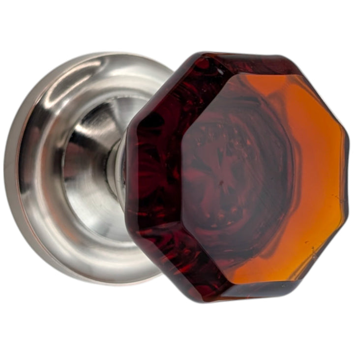 Magnifique™ Classic Door Set with Amber Glass Knobs (Several Finishes Available)