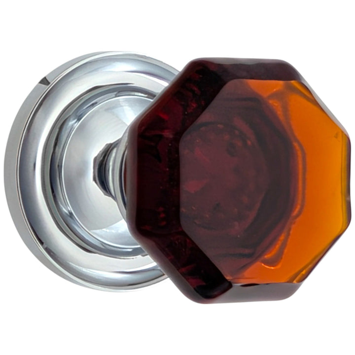 Magnifique™ Classic Door Set with Amber Glass Knobs (Several Finishes Available)