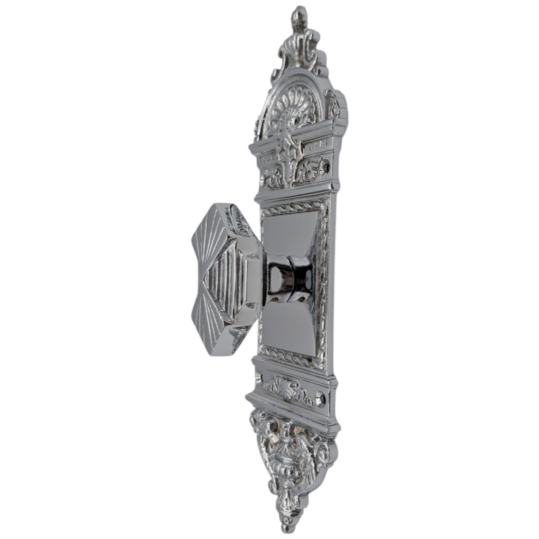 COPPER MOUNTAIN HARDWARE European Door Set With Art Deco Fanfare Knob in Several Finishes
