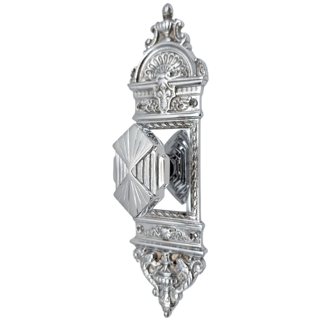 COPPER MOUNTAIN HARDWARE European Door Set With Art Deco Fanfare Knob in Several Finishes