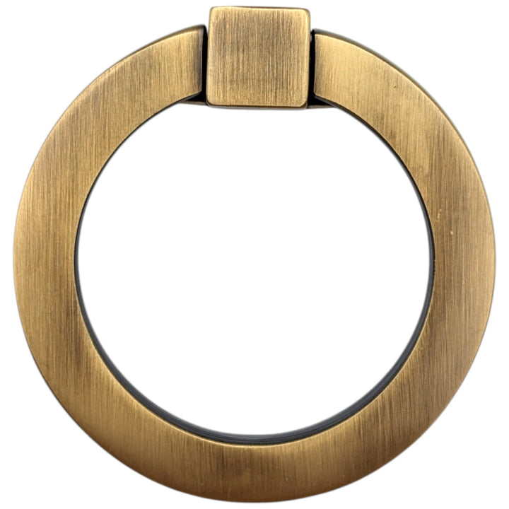 3 Inch Mission Style Solid Brass Drawer Ring Pull (Antique Brass)