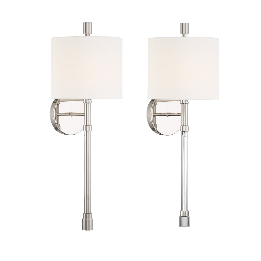 Crystorama Crystorama Rachel 1 Light Polished Nickel Sconce