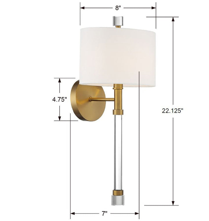 Crystorama Crystorama Rachel 1 Light Vibrant Gold Sconce