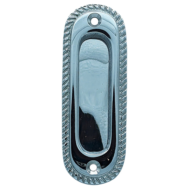 Georgian Rope Oval Pocket Door Pull (Several Finishes Available)