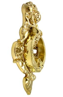 French Empire 10 Inch Brass Cherubs Door Knocker (Several Finishes Available) COPPER MOUNTAIN HARDWARE