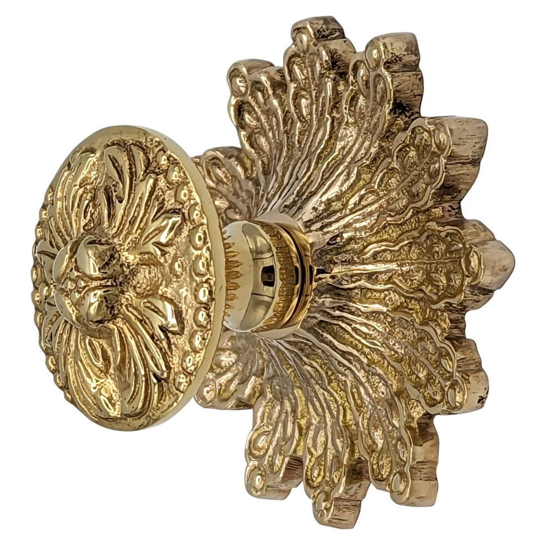 2 5/8 Inch Rococo Cabinet & Furniture Knob with Backplate (Several Finishes Available) COPPER MOUNTAIN HARDWARE