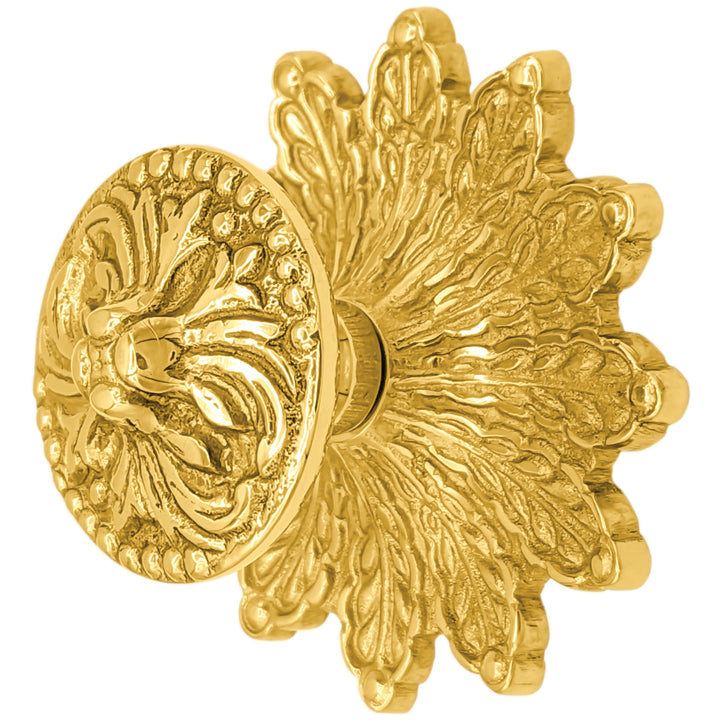 3 3/8 Inch Rococo Cabinet & Furniture Knob with Backplate (Several Finishes Available)