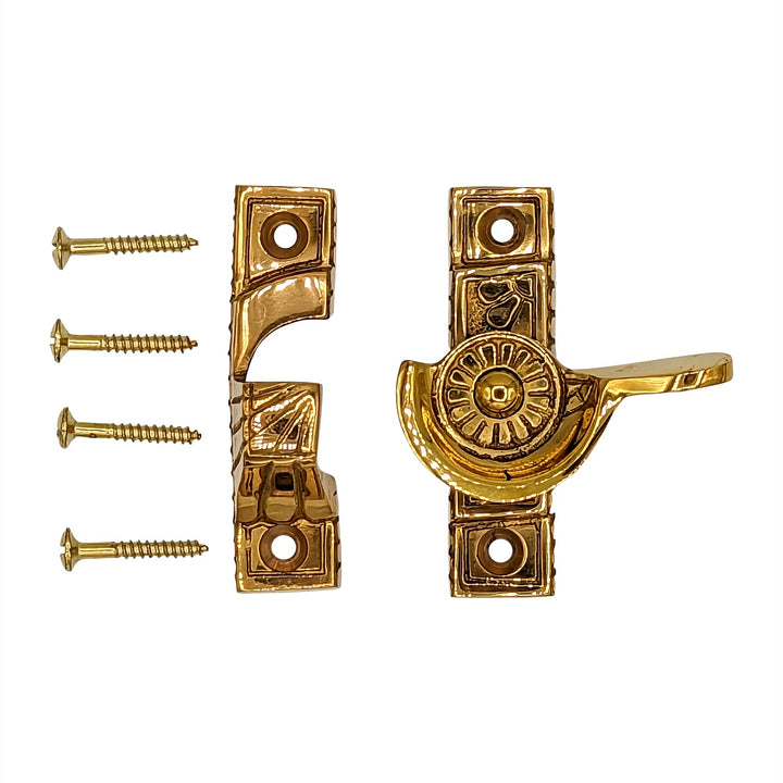 Solid Brass Art Deco Style Window Sash Lock COPPER MOUNTAIN HARDWARE