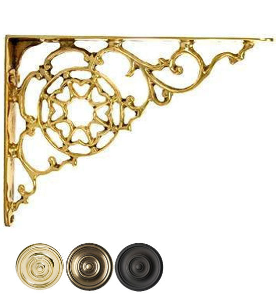 6 3/4 Inch Solid Brass Star Shape Shelf Bracket COPPER MOUNTAIN HARDWARE