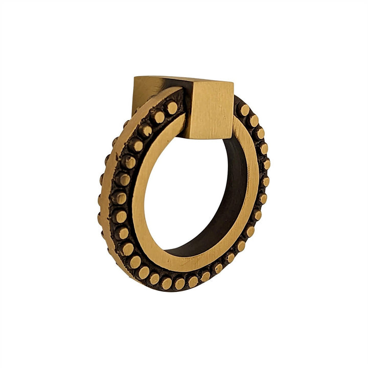 2 Inch Solid Brass Beaded Drawer Ring Pull COPPER MOUNTAIN HARDWARE