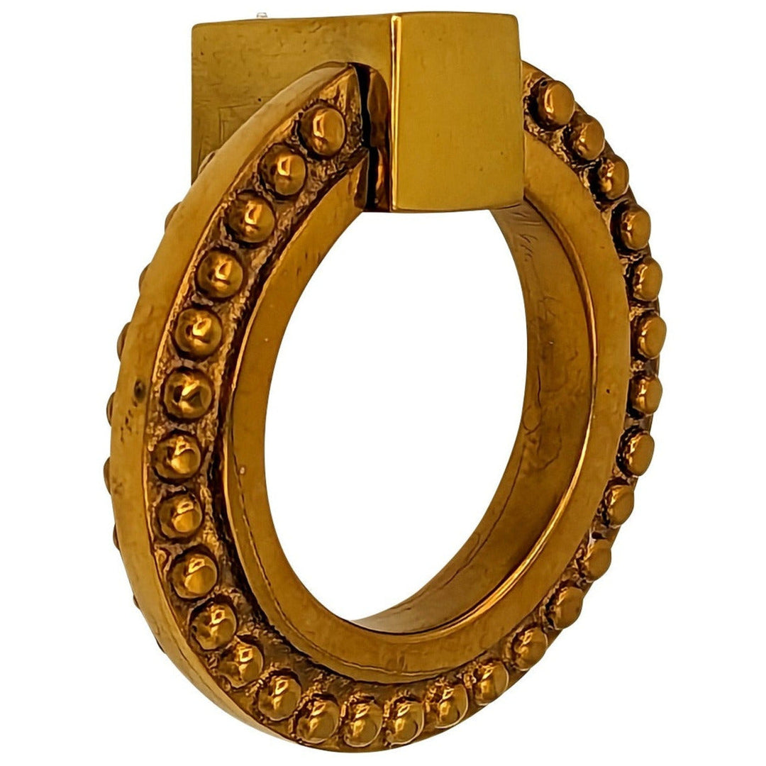 2 Inch Solid Brass Beaded Drawer Ring Pull COPPER MOUNTAIN HARDWARE
