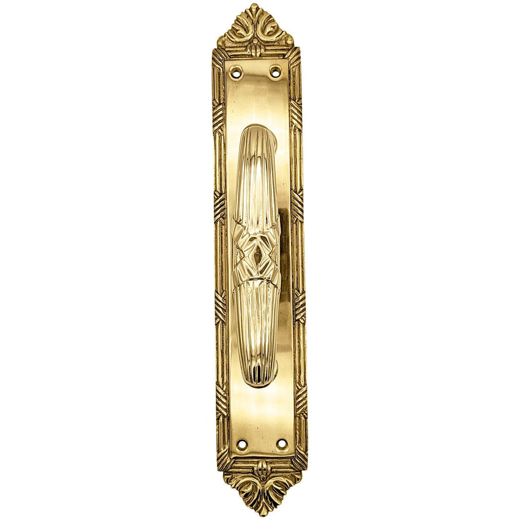 13 3/4 Inch Solid Brass Ribbon & Reed Door Pull (Several Finishes Available) COPPER MOUNTAIN HARDWARE