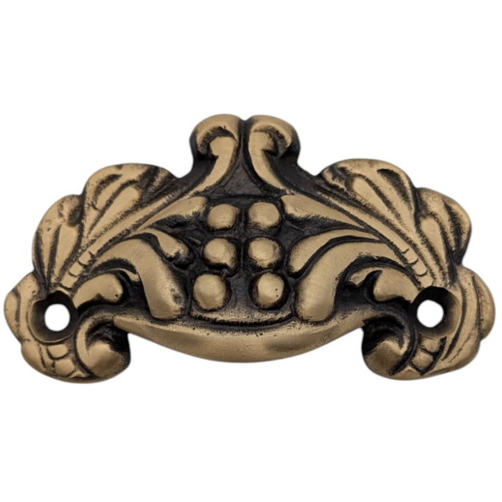 3 Inch Overall (2 3/8 Inch c-c) Solid Brass Cup Pull (Antique Brass Finish)