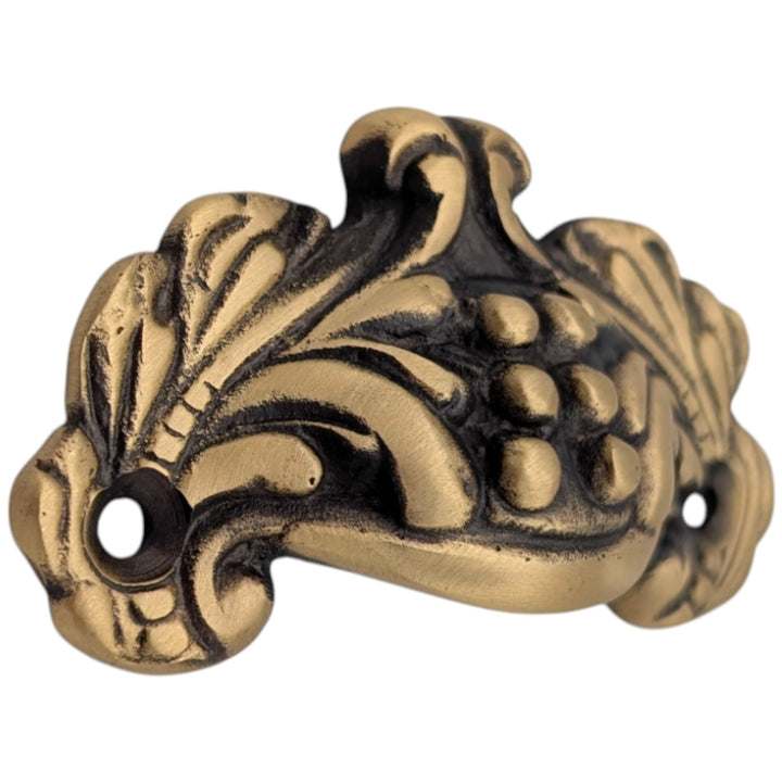 3 Inch Overall (2 3/8 Inch c-c) Solid Brass Cup Pull (Antique Brass Finish)
