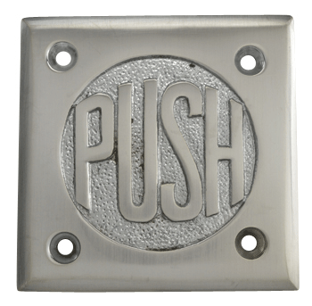 COPPER MOUNTAIN HARDWARE 2 3/4 Inch Brass Classic American "PUSH" Plate in Several Finishes