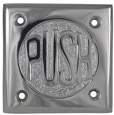 COPPER MOUNTAIN HARDWARE 2 3/4 Inch Brass Classic American "PUSH" Plate in Several Finishes