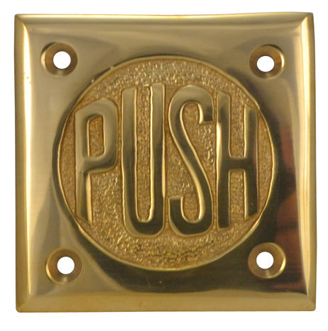 COPPER MOUNTAIN HARDWARE 2 3/4 Inch Brass Classic American "PUSH" Plate in Several Finishes