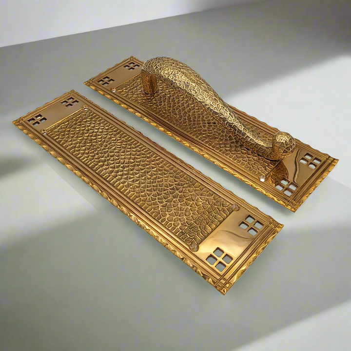 12 Inch Craftsman Style Door Pull & Push Plate Set COPPER MOUNTAIN HARDWARE