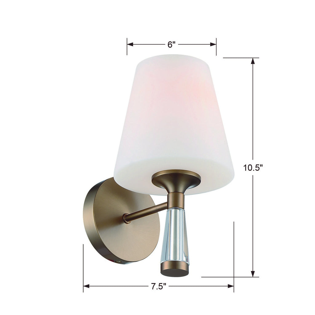 Crystorama Crystorama Ramsey 1 Light Vibrant Gold Sconce