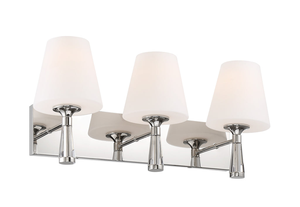 Ramsey 3 Light Polished Nickel Bathroom Vanity Crystorama