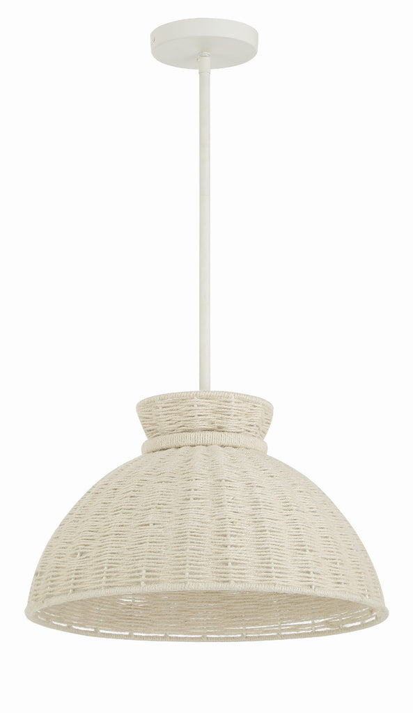 Reese 1 Light Matte White Pendant Pendant Crystorama