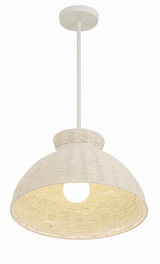 Reese 1 Light Matte White Pendant Pendant Crystorama
