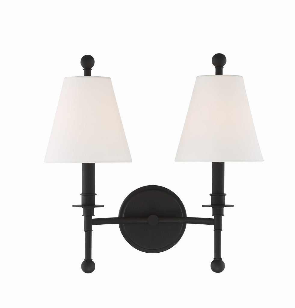 Crystorama Crystorama Riverdale 2 Light Black Forged Sconce