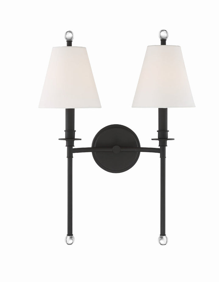 Crystorama Crystorama Riverdale 2 Light Black Forged Sconce