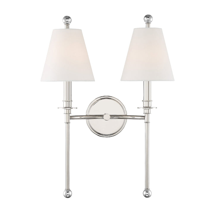 Crystorama Crystorama Riverdale 2 Light Polished Nickel Sconce