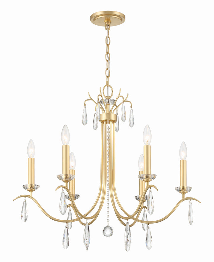 Crystorama Crystorama Rollins 6 Light Antique Gold Chandelier