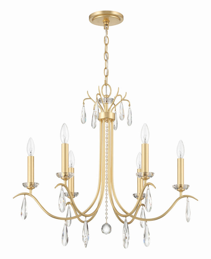 Crystorama Crystorama Rollins 6 Light Antique Gold Chandelier