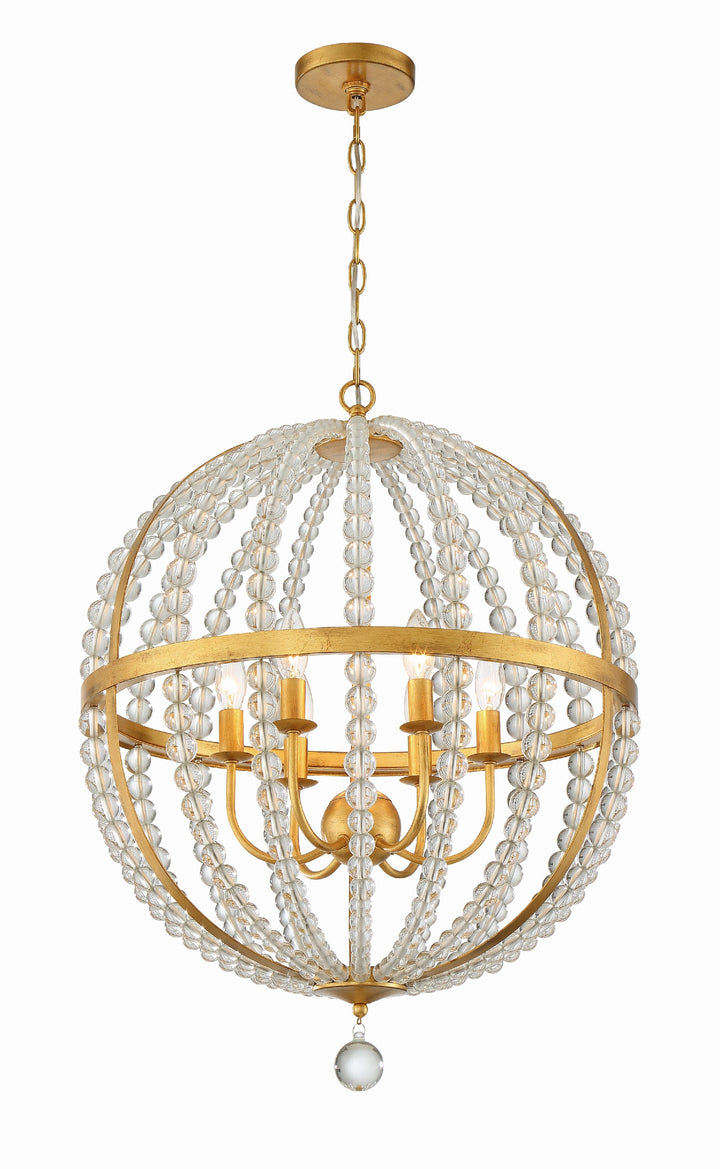 Crystorama Crystorama Roxy 6 Light Antique Gold Chandelier