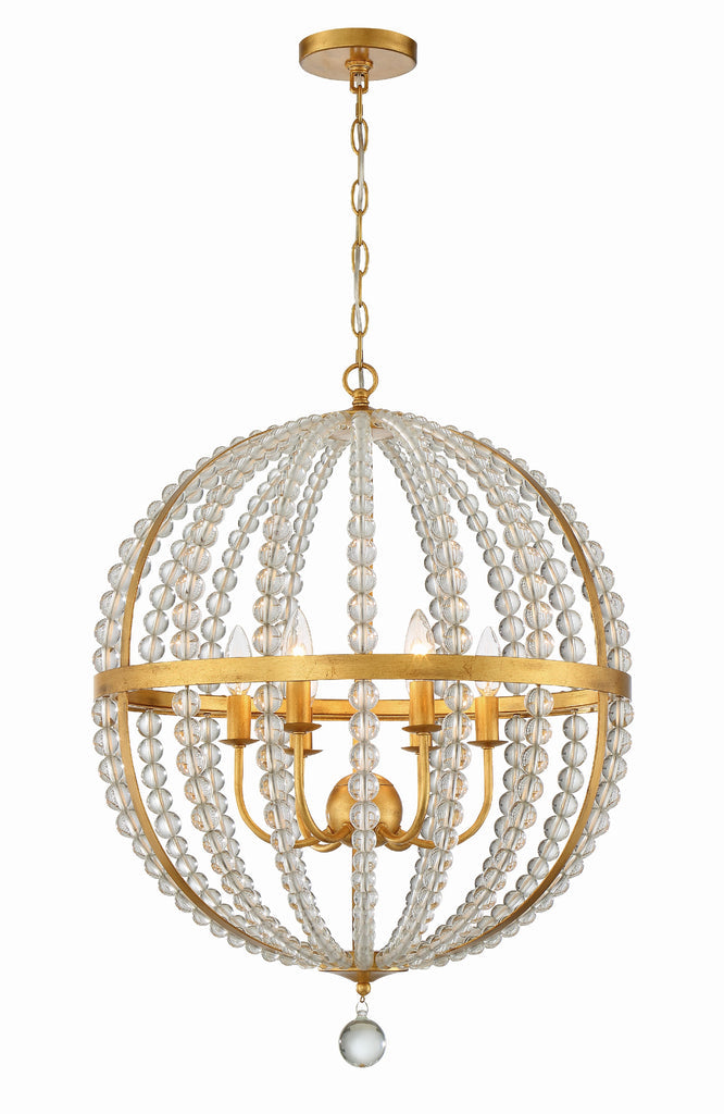 Crystorama Crystorama Roxy 6 Light Antique Gold Chandelier