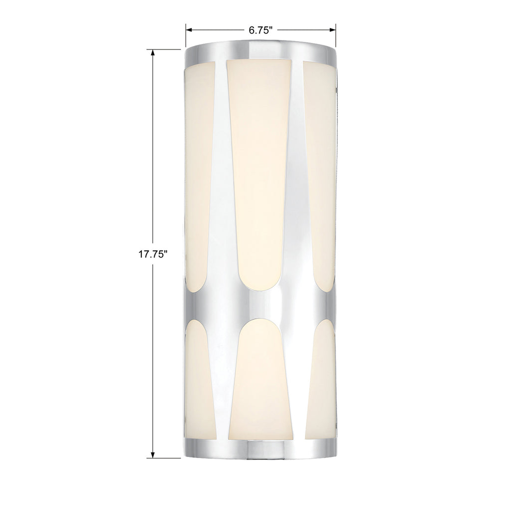 Crystorama Crystorama Royston 2 Light Polished Chrome Sconce