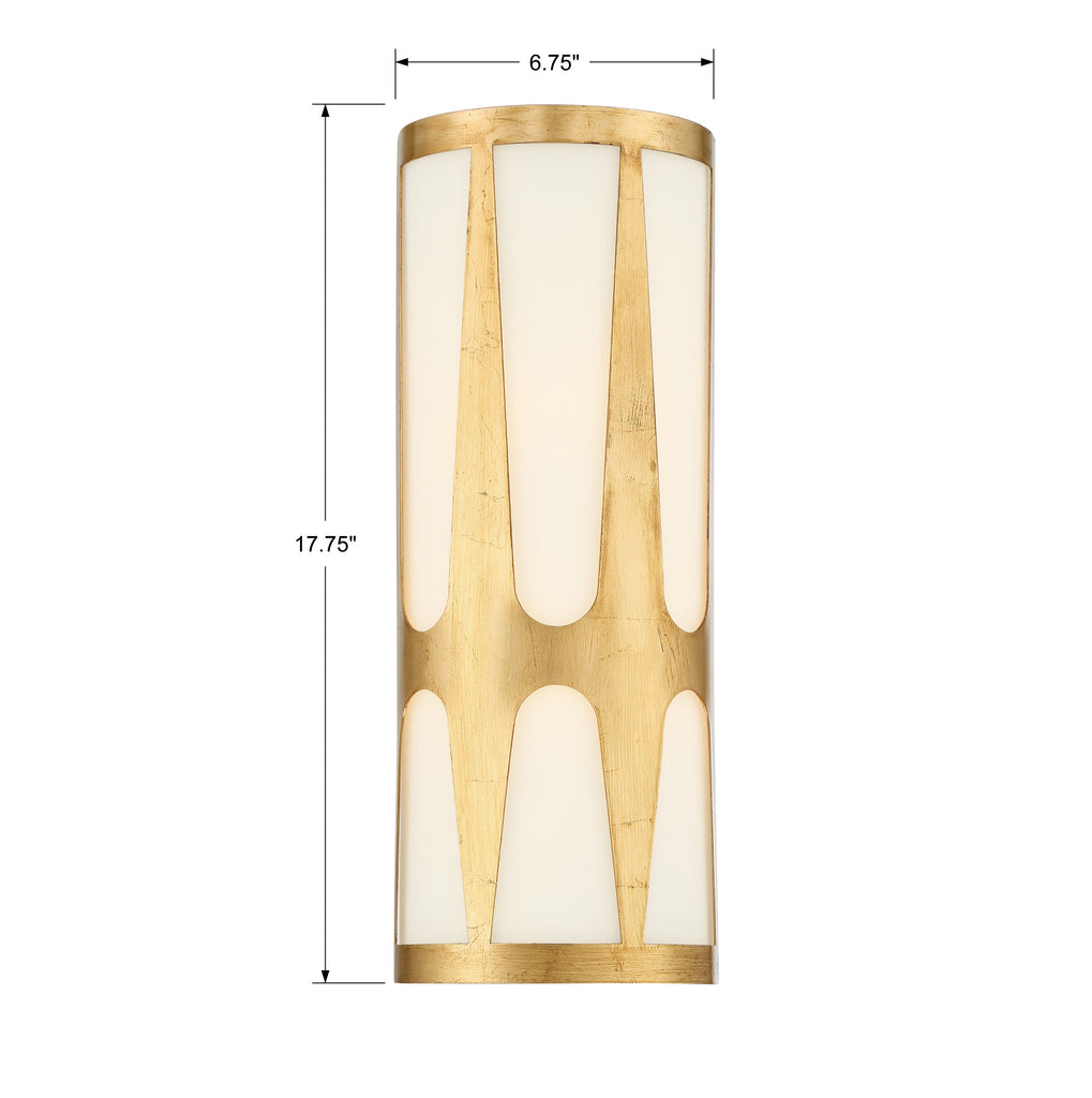 Crystorama Crystorama Royston 2 Light Antique Gold Sconce