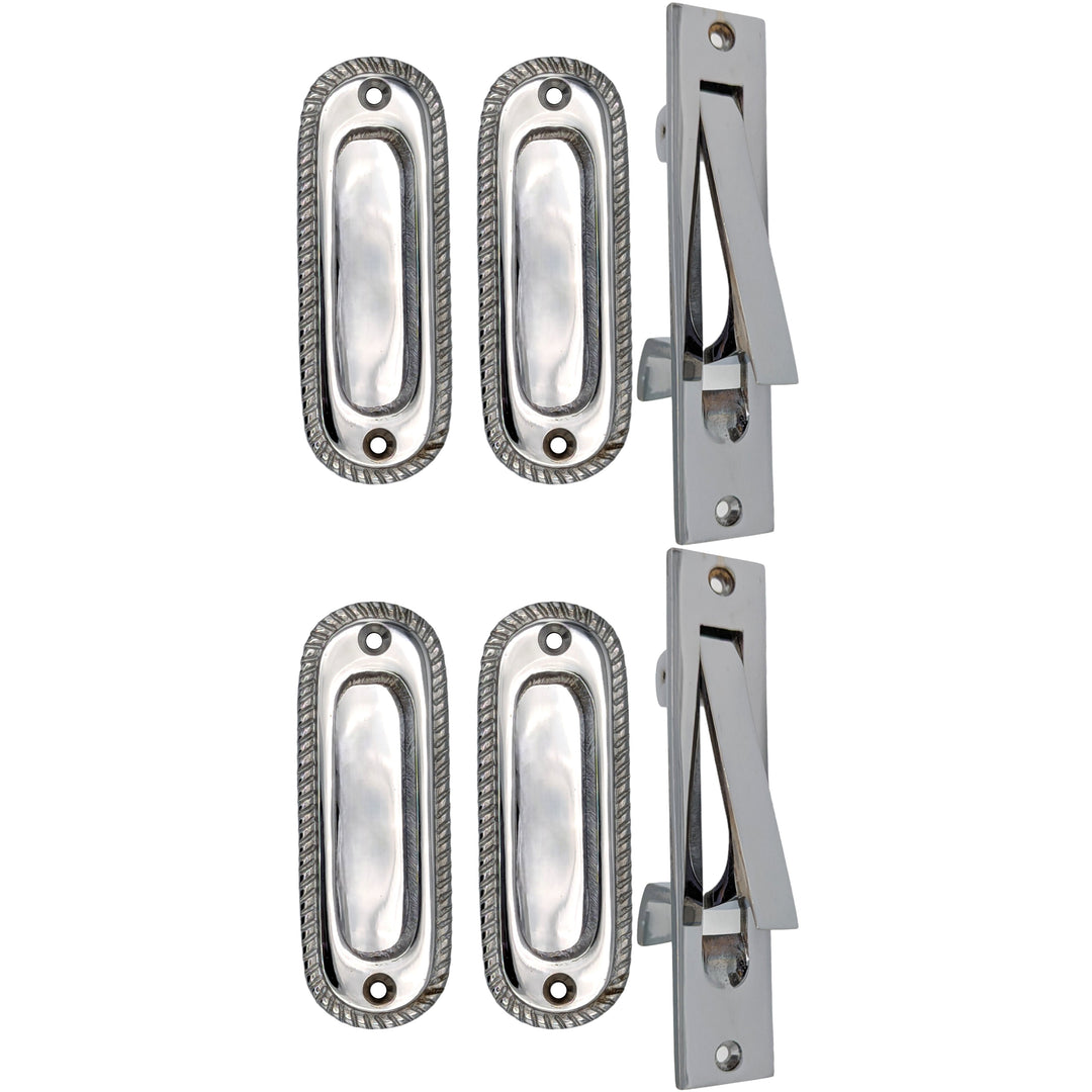 Georgian Rope Oval Pocket Door Set (Several Finishes Available) COPPER MOUNTAIN HARDWARE