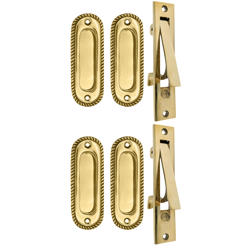 Georgian Rope Oval Pocket Door Set (Several Finishes Available) COPPER MOUNTAIN HARDWARE