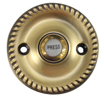 Solid Brass Georgian Roped Doorbell (Several Finishes Available) COPPER MOUNTAIN HARDWARE