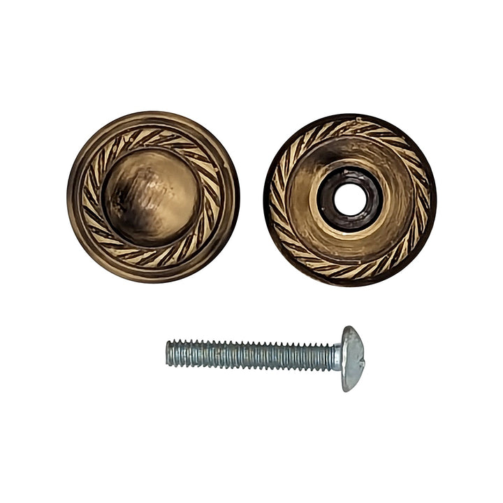 COPPER MOUNTAIN HARDWARE Solid Brass Georgian Roped Round Cabinet & Furniture Knob