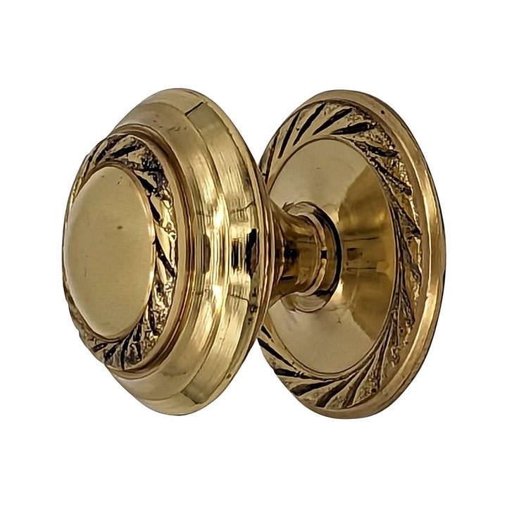 1 1/4 Inch Solid Brass Georgian Roped Round Cabinet & Furniture Knob COPPER MOUNTAIN HARDWARE