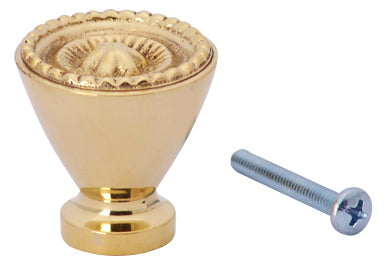 1 1/4 Inch Solid Brass Beaded Star Round Cabinet & Furniture Knob COPPER MOUNTAIN HARDWARE