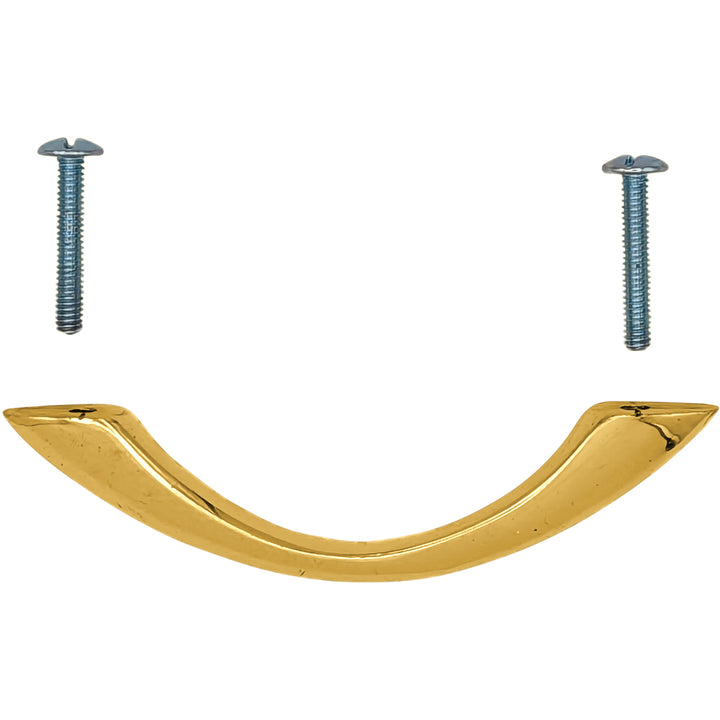 4 Inch Overall (3 Inch c-c) Solid Brass Traditional Cabinet & Furniture Pull