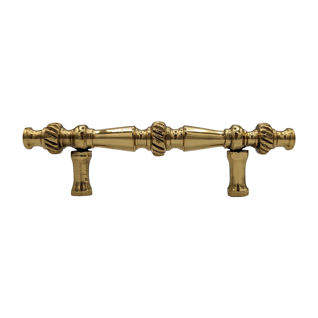 5 Inch Overall (3 Inch c-c) Solid Brass Georgian Roped Style Pull (Several Finishes Available)