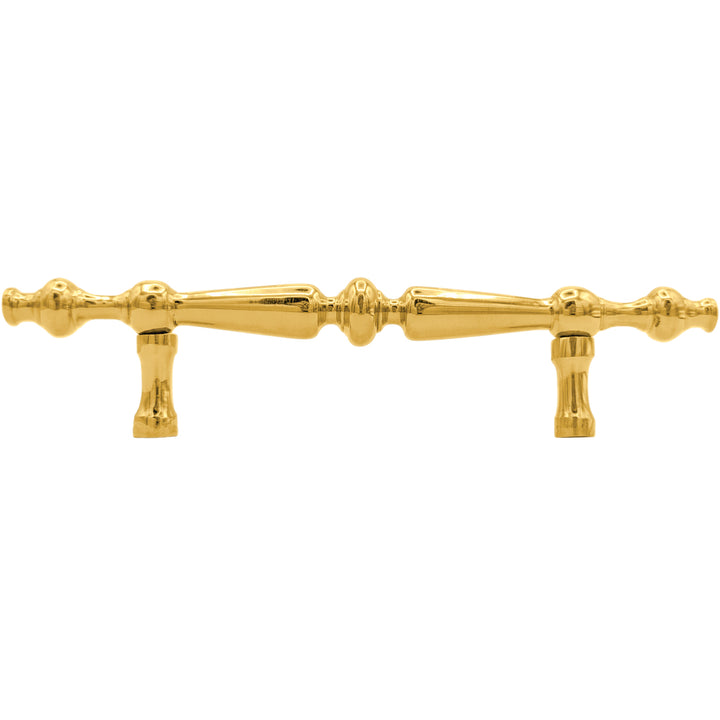 6 1/2 Inch Overall (4 Inch c-c) Solid Brass Victorian Pull