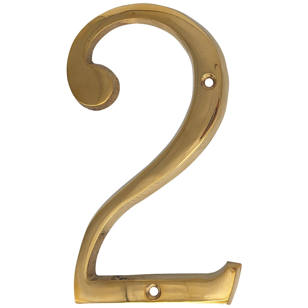 COPPER MOUNTAIN HARDWARE Solid Brass 6 Inch Tall Number 7